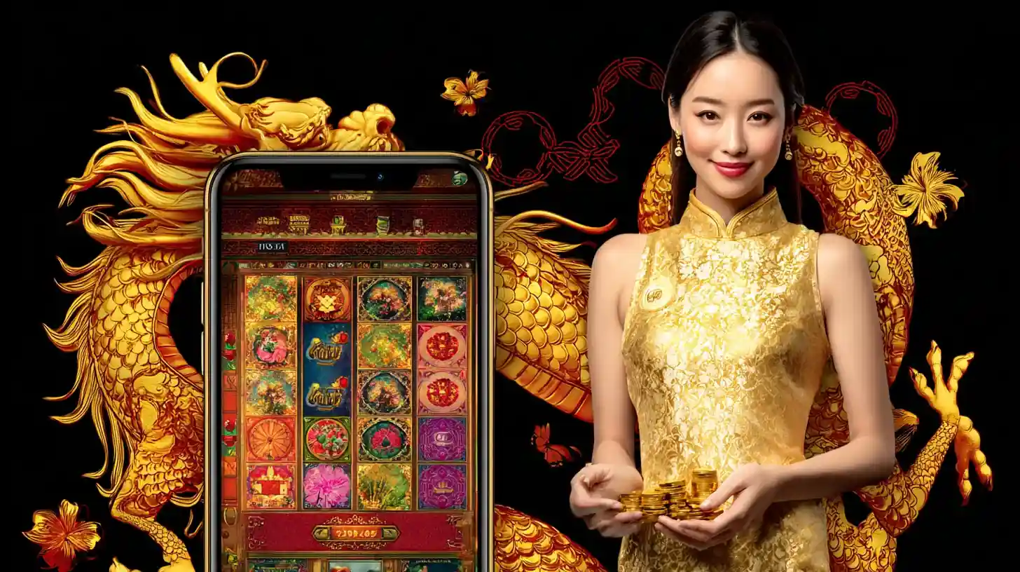 Woman in a white coat holding a smartphone, illustrating mobile gaming and betting